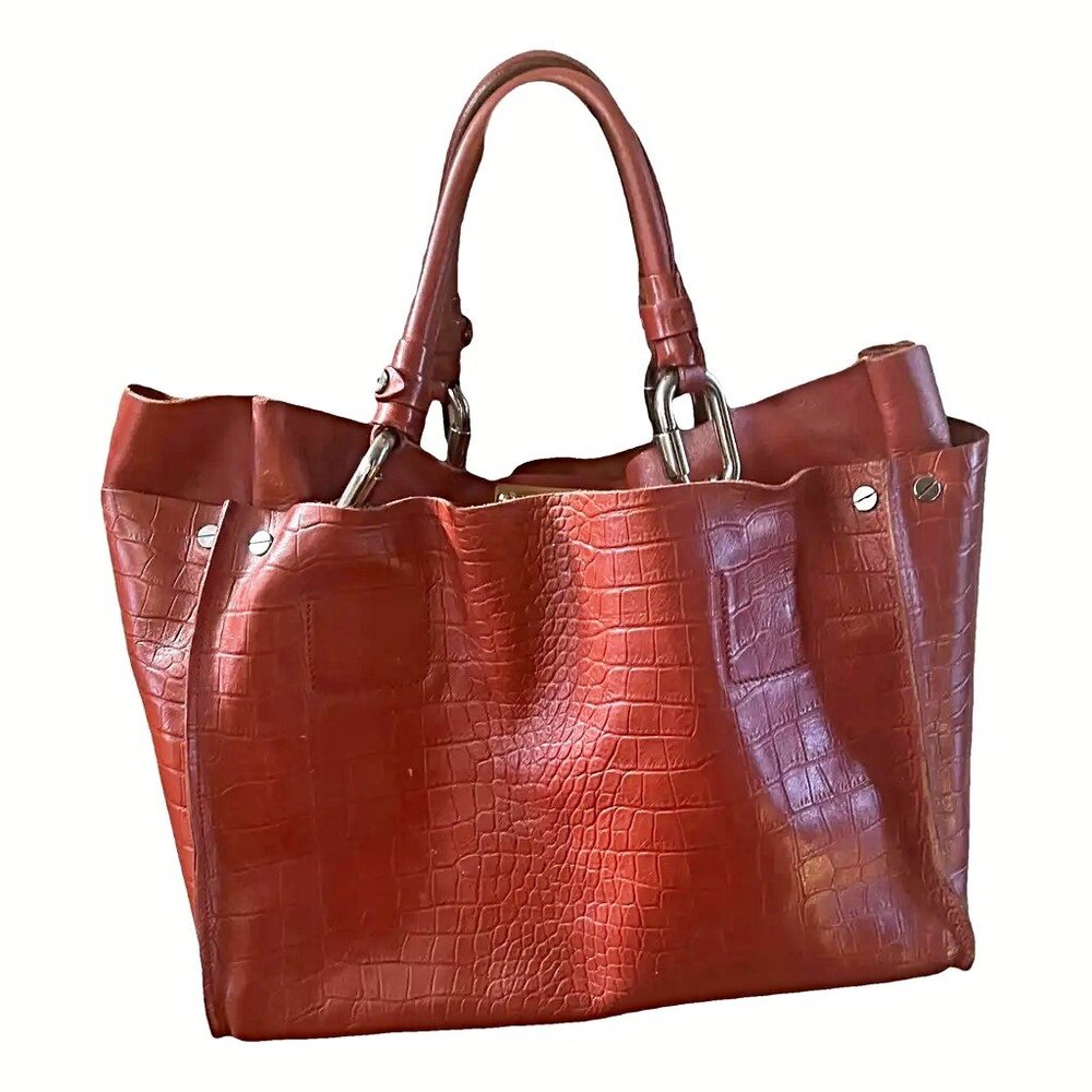 Chloe' Leather Tote, Red Gorgeous